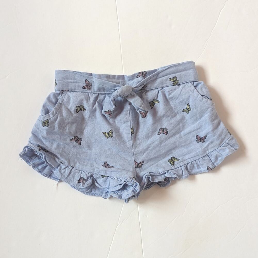 Lemon Kiss Shorts Girls Sz 3T Blue Butterfly Ruffle Boutique